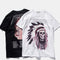 Camiseta de Algodón Puro con Diseño Calavera Religiosa Unisex
