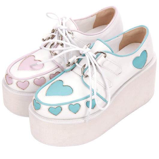 Plataforma Harajuku Gótica Corazón - Zapato Pancake de Moda - Image 5