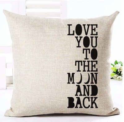 Funda de Almohada Decorativa con Letras en Blanco y Negro - Image 6