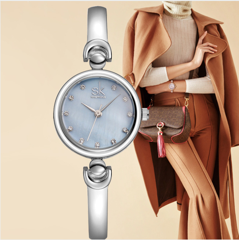 Reloj de Lujo para Mujer con Cristales Brillantes - Acero Inoxidable y Cuarzo