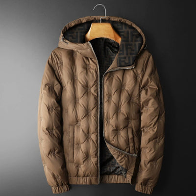 Chaqueta Acolchada con Capucha Bordada para Hombre Talla Grande - Image 7