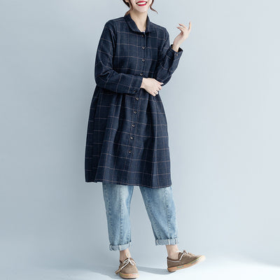 Vestido Largo Escocés de Lana para Mujer - Estilo Universitario Otoño Invierno - Image 5