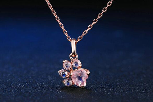 Collar de Plata 925 con Colgante de Loto y Corazón Chapado en Oro Rosa