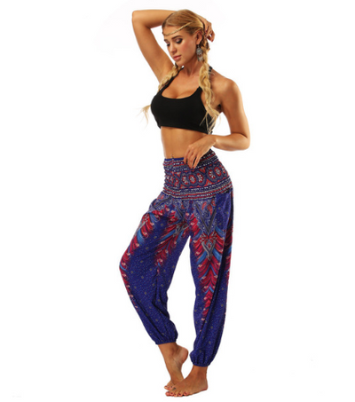 Pantalones Harem Estampados Digitales con Cintura Elástica Suelta - Image 20