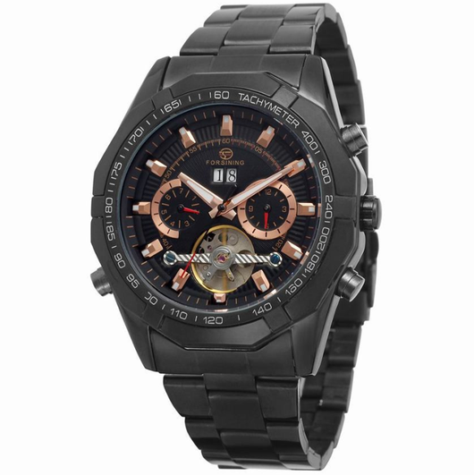 Reloj Mecánico Automático Tourbillon Acero Inoxidable Fondo Transparente Sumergible - Image 2