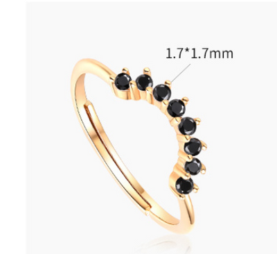 Anillo de Plata Esterlina con Circón Negro - Image 3