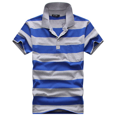 Camiseta Hombre Cuello Rayado Manga Corta con Bolsillo Real - Image 19