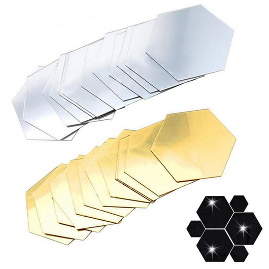 Espejo Hexagonal Acrílico 3D - Adhesivo Decorativo de Pared con Efecto Cristal - Image 16