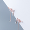 Fringed flower zircon sterling Plateado earrings Rose Dorado