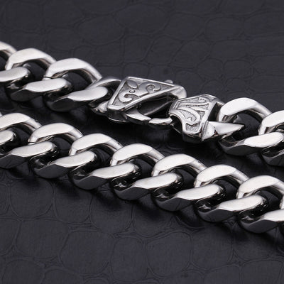 Collar de Acero Titanio Cadena Gruesa Estilo Caballo para Hombre - Image 3