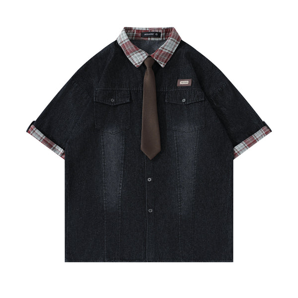 Camisa Denim Suelta Verano para Hombre