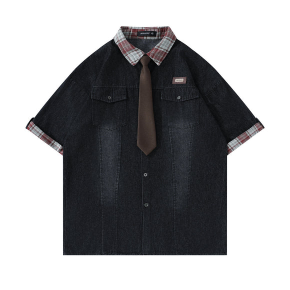 Camisa Denim Suelta Verano para Hombre