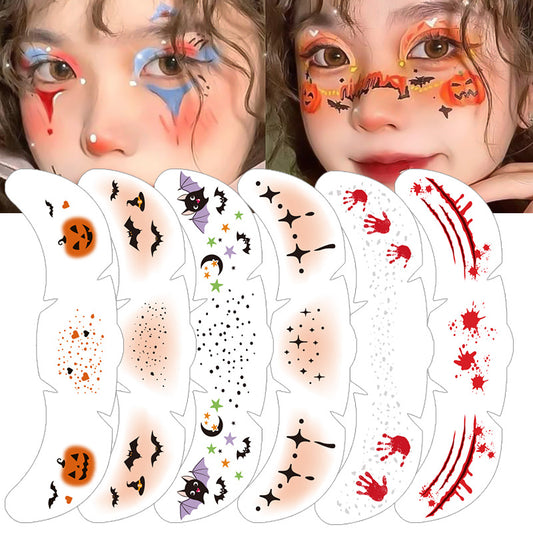 Tatuajes Temporales para la Cara a Prueba de Agua – Pegatinas de Tatuaje Falso para Halloween - Image 2