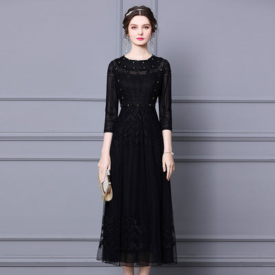 Vestido Slim Fit Elegante con Detalles Diamante - Image 13