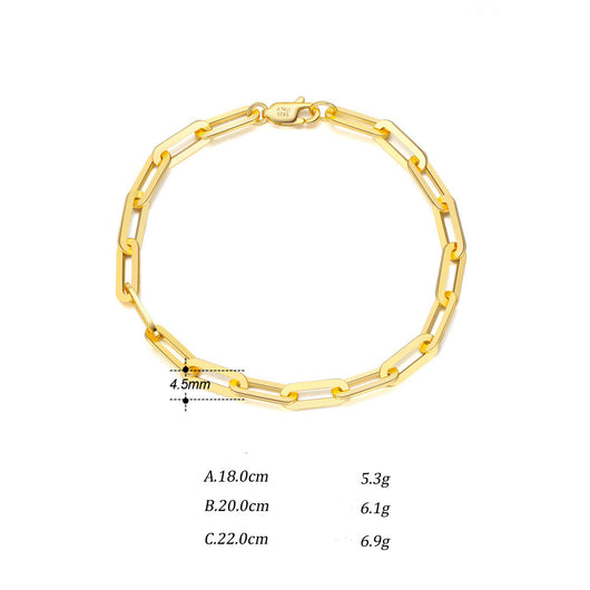 Pulsera Cadena Cuadrada Estilo Paperclip Chapada en Oro 14K - Diseño Ins Personalidad - Image 8