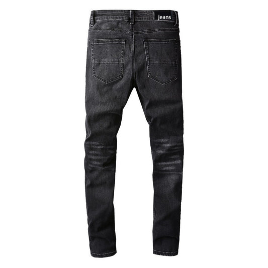 Jeans Rotos con Parches de Moda para Hombre - Image 2
