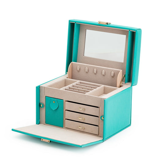 Caja Organizadora de Espejo Portátil en Cuero PU para Joyas y Maquillaje - Image 8