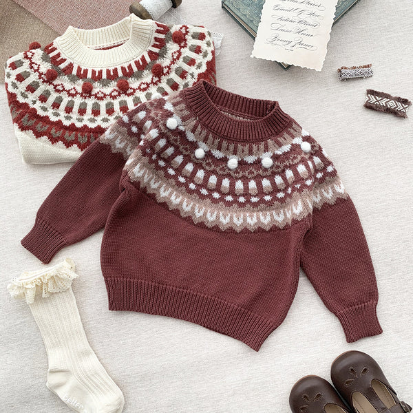 Suéter Navideño Infantil con Contraste de Colores y Diseño Jacquard - Image 3