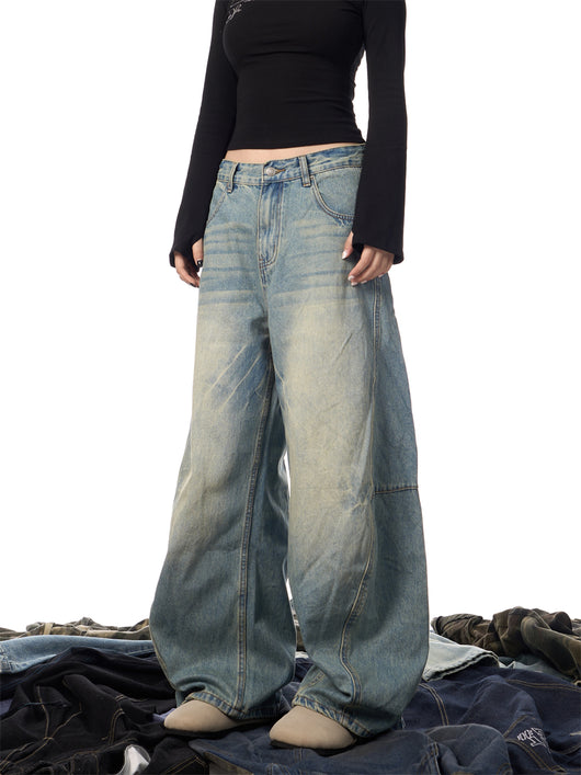 Pantalones Vaqueros Sueltos Desgastados con Efecto Vintage Mujer - Image 24