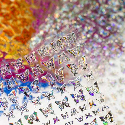 Calcomanías de Uñas Efecto Mariposa con Brillo Láser - Image 26
