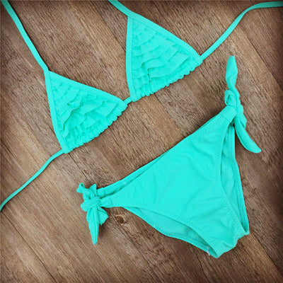 Traje de Baño Bikini con Volantes Múltiples para Niñas - Image 10