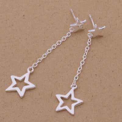 Conjunto de Joyería Plateada: Pulsera, Collar y Aretes Estrella - Image 22