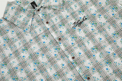Camisa Suelta Estampado Floral y Cuadros para Hombre - Image 7