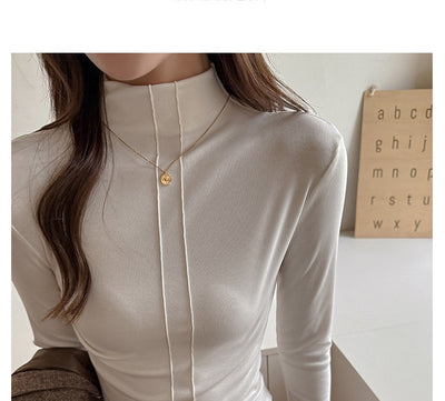 Blusa de Cuello Tortuga Manga Larga Versátil para Mujer - Image 20