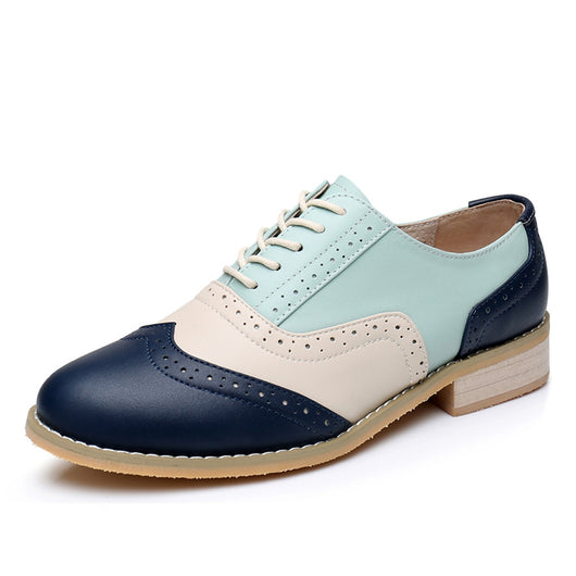 Zapatos de Combinación de Colores Estilo Británico - Image 4