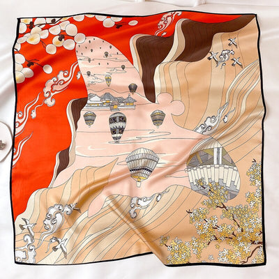 Pañuelo de Seda Estampado Coreano Grande - Image 3