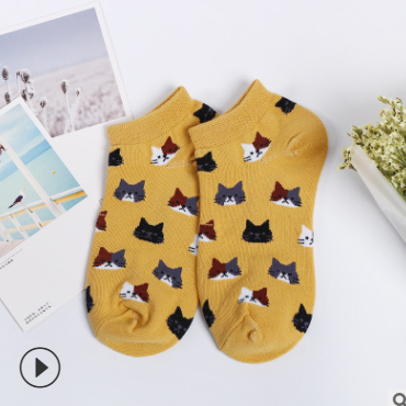 Calcetines de Algodón para Mujer con Diseño de Gatos - Image 5
