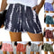 Shorts Anchos Tie-dye a Rayas Estilo Europeo Americano para Verano
