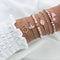 Pulsera de 6 Piezas con Gema Tortuga y Gota de Agua
