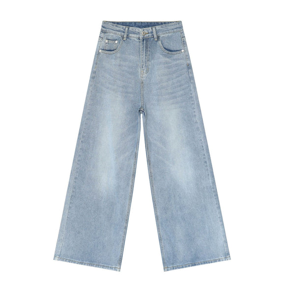 Calça Jeans Reta Folgada Casual para Homem e Mulher
