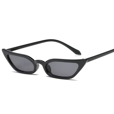 Red small frame cat-eye sunglasses with red tinted lenses on a white background. - Image 15