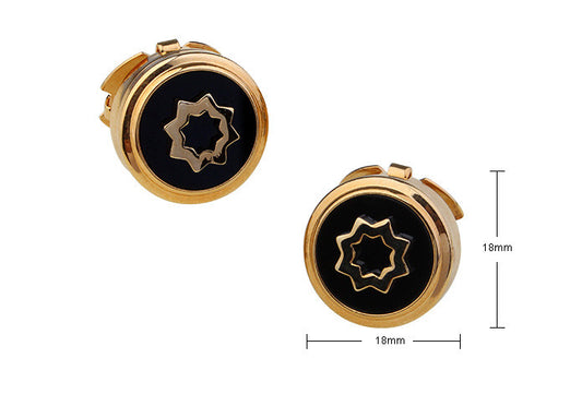 Gemelos de Negocio Redondos Chapados en Oro - Elegancia Americana - Image 2