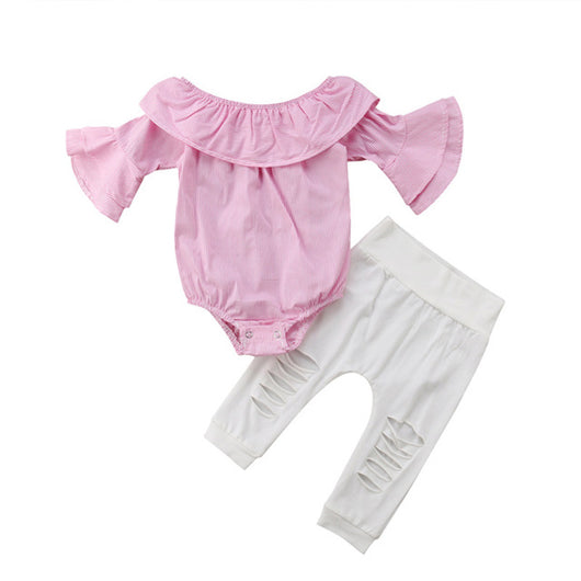 Traje dos piezas con pantalón acampanado rasgado y mangas voluminosas - Image 17