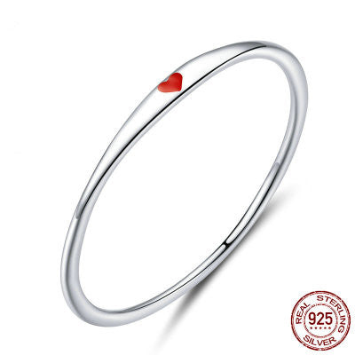 Anillo Minimalista de Plata 925 con Corazón Grabado - Image 5