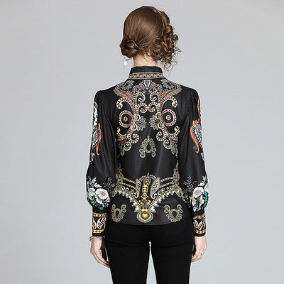 Blusa Estampada de Manga Larga para Mujer - Image 5