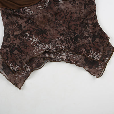 Chaleco Retro con Cuentas, Tirantes Halter y Malla Asimétrica - Image 12