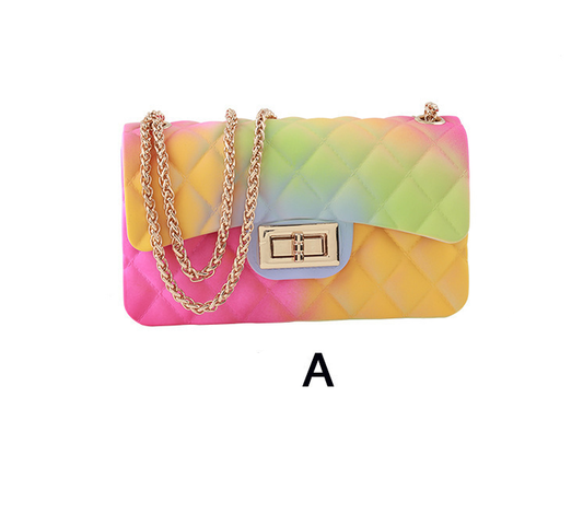 Bolso Gelatina Ombré Mate con Diseño Rómbico Multicolor - Image 2