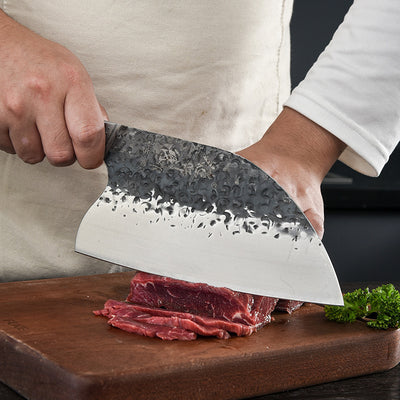 Cuchillo de Chef Forjado a Mano con Hoja Martillada de Acero - Image 3