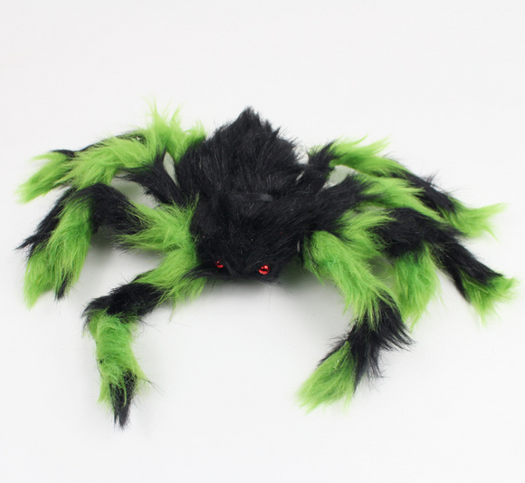 Decoración Halloween Araña de Peluche con Telaraña