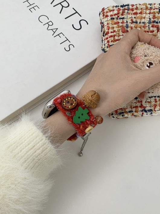 Pulsera Navideña de Peluche - Correa Festiva para Otoño e Invierno - Image 14