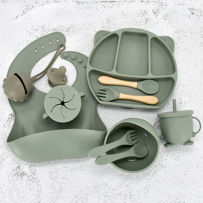 Set de Plato Compartido con Diseño de Ositos de Silicona - 9 Piezas - Image 13