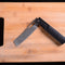 Navaja Plegable de Acero Inoxidable con Mango Cuadrado Negro