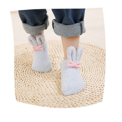Calcetines de Bebé Niña Coral Fleece Suave con Diseño de Conejito - Image 12