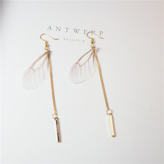 Aretes de Mariposa con Borlas de Plumas Largas - Image 17