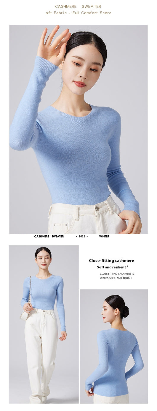 Suéter de Lana Cuello Redondo Lavable a Máquina para Mujer - Image 18