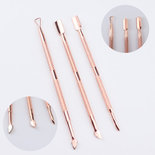 Set de Herramientas para Uñas en Acero Inoxidable Oro Rosado